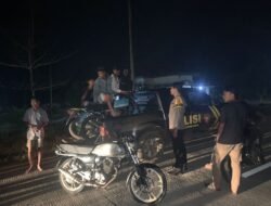 Antisipasi Balap Liar, Polsek Tanjung Raya Bersama Personil Sat Samapta Polres Mesuji Melaksanakan Patroli Gabungan