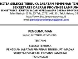 Yok Daftar, Awal Tahun 2025 Pemprov Lampung Buka Seleksi Jabatan Sekdaprov